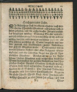 Hochgeneigter Leser.
