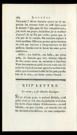 XIIIe Lettre.