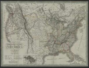 Karte von den Vereinigten Staaten von Nordamerika, ca. 1:7 900 000, Lithographie, 1831