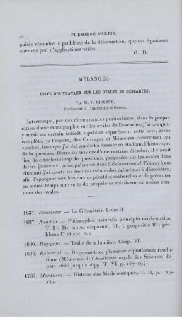 Mélanges.