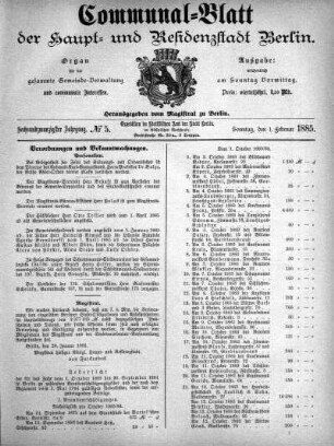 1885,5: No. 5, 1. Februar 1885