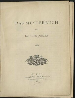 Das Musterbuch des Jacques Foillet