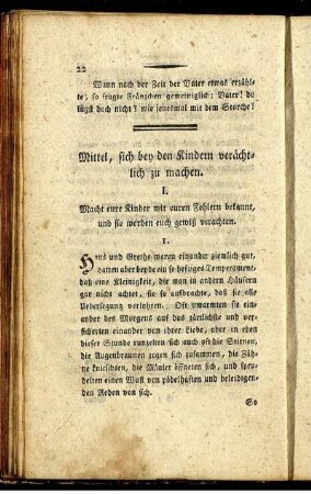 Mittel, sich bey den Kindern verächtlich zu machen.