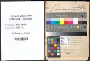Entnazifizierung Josef Schwarz , geb. 09.06.1895 (Kassierer)