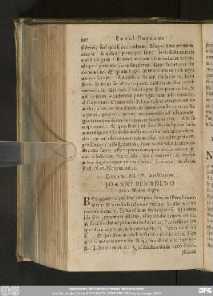 Epist. XLIV. Mechliniam. Ioanni Bembdeno Suo, Medico Regio.