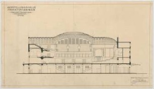 Thiersch, Friedrich von; Frankfurt / Main (Hessen); Festhalle - Großer Konzertsaal (Längsschnitt)