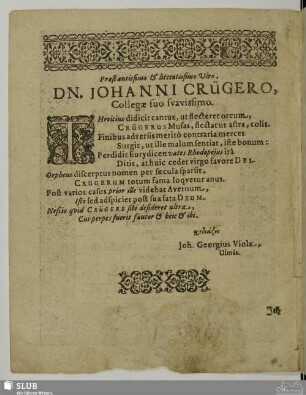 Praestantissimo... [Ehrgedicht]
