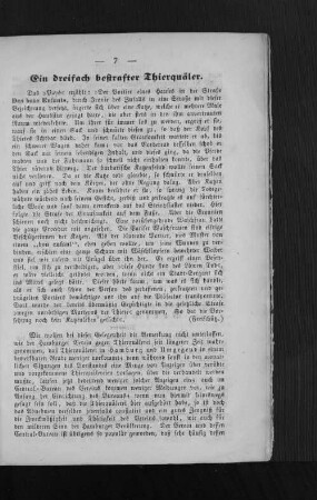 Ein dreifach bestrafter Thierquäler.