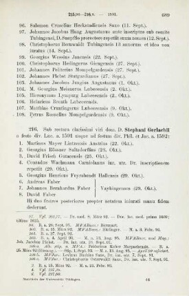 689-699, Matrikel 216, 1-88 (1591/92) und 217, 1-140 (1592)