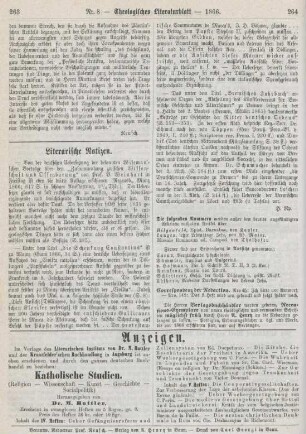 263-264 Literarische Notizen
