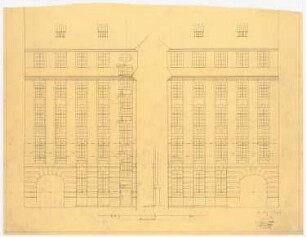 AEG-Hauptverwaltungsgebäude, Berlin: Flügelbau: 2 Fassadenansichten, 1:50