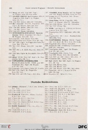 Deutsche Reichsmünzen (Nr. 3813-4005)