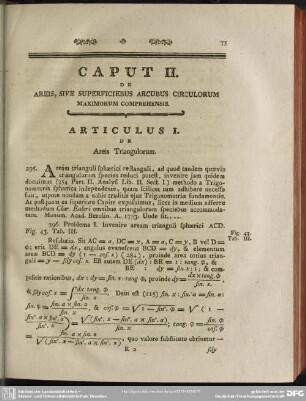 Caput II. De Areis, Sive Superficiebus Arcubus Circulorum Maximorum Comprehensis