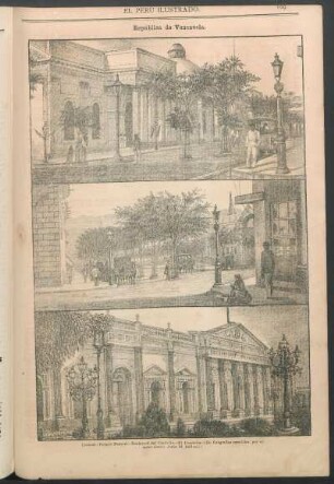 [Vista de la] República de Venezuela. Caracas. : [1.] Palacio Federal - [2.] Boulevard del Capitolio - [3.] El Capitolio. (De fotografías remitidas por el señor doctor Jesús M. Bolívar.)