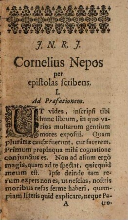Cornelius Nepos per Epistolas scribens