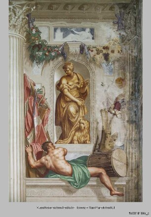 Villa Emo; Mittelsaal : Juno als gemalte Nischenfigur