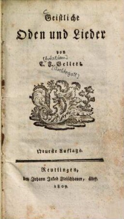 Geistliche Oden und Lieder