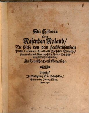 Die Historia Vom Rasenden Roland