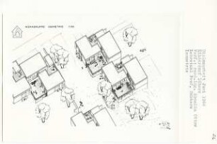 Kinderdorf, Berlin-Lübars (Diplomarbeit bei Kurt Dübbers): Wohngruppe, Isometrie 1:100