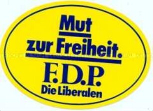 Aufkleber mit Wahlpropaganda der FDP
