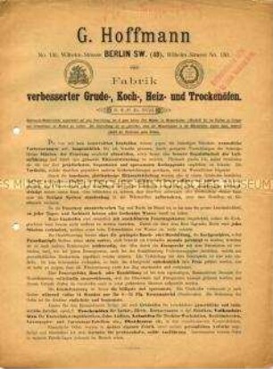 Grude-Koch-, Heiz- und Trockenöfen