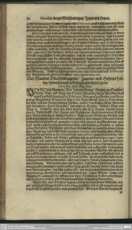 Vier Mandat Büchsentragens, Jagens und Hetzens halber, sonderlich auch in Gehegen und Wildbahnen Anno 1613. 1629. 1630.