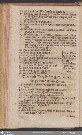 Vier und Dreyßigstes Fach, No. 1. Magnete und Eisen-Steine