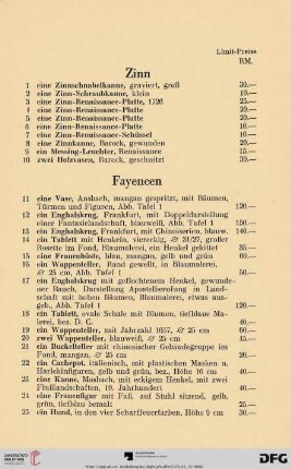Zinn (Nr. 1-10)