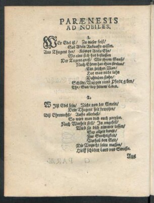 Paraenesis Ad Nobiles.