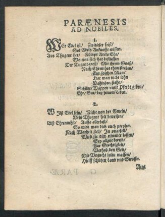 Paraenesis Ad Nobiles.