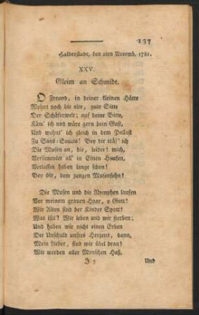 XXV. Gleim an Schmidt