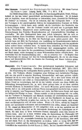 456, Otto Lipmann. Grundriß der Psychologie für Juristen. 1908