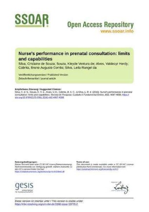 Nurse's performance in prenatal consultation: limits and capabilities