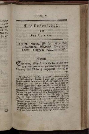 Die Ueberfahrt oder der Tyrann