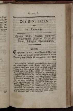 Die Ueberfahrt oder der Tyrann