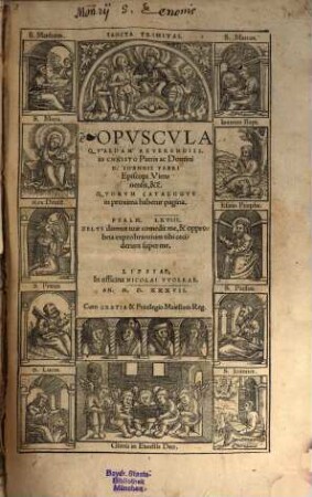 Opvscvla Qvaedam Reverendiss. in Christo Patris ac Domini D. Ioannis Fabri Episcopi Viennensis, &c.