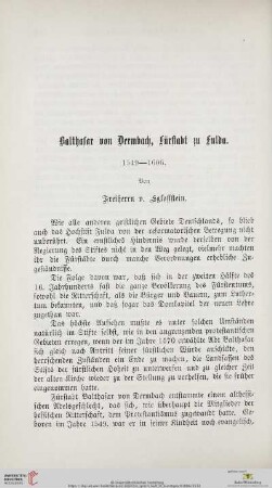 Balthasar von Dermbach, Fürstabt zu Fulda : 1549-1606