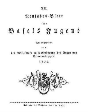12: Neujahrsblatt für Basels Jugend - 12.1832