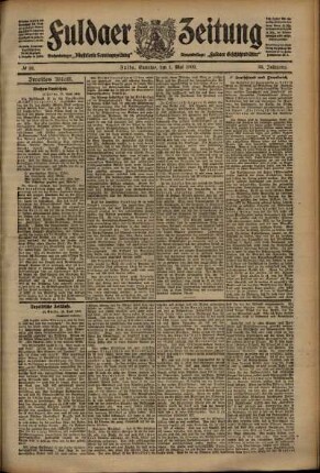 Zweite Ausgabe vom Samstag, den 01. Mai 1909.