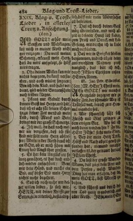 XXIX. Klag- und Trost-Lieder, in allerley Creutz u. Anfechtung.
