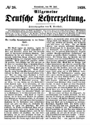 Der deutsche Sprachunterricht in der Volksschule