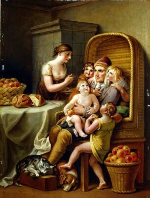Großvater im Kreis seiner Familie