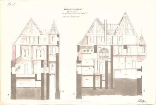 Heideloff, Carl Alexander von; Nürnberg; Burg - Querschnitte
