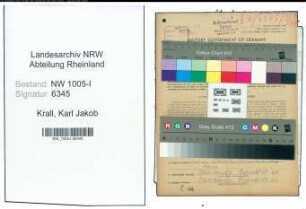 Entnazifizierung Karl Jakob Krall , geb. 27.08.1897 (Maschinist)