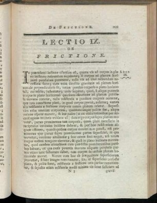 Lectio IX. De Frictione.