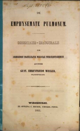De emphysemate pulmonum