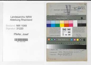 Entnazifizierung Josef Pfeifer , geb. 15.07.1892 (Bahnschaffner)
