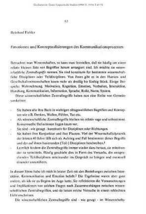 Emotionen und Konzeptualisierungen des Kommunikationsprozesses