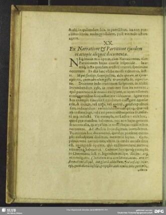 XX. Ex Narratione & Partitione ejusdem orationis aliquot documenta