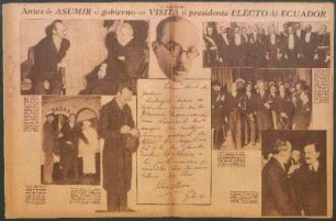 Antes de asumir el gobierno nos visita el presidente electo del Ecuador [Fotografías y carta]